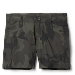 Prana Halle Green Camo Hiking Shorts Lightweight Summer Essential